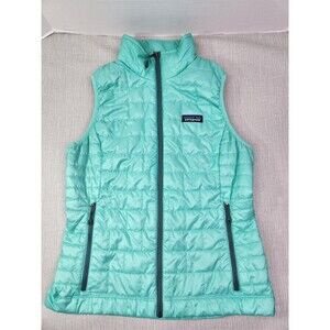 Patagonia Small Nano Puff Vest Full Zip 84247 Teal Aqua Turquoise Women